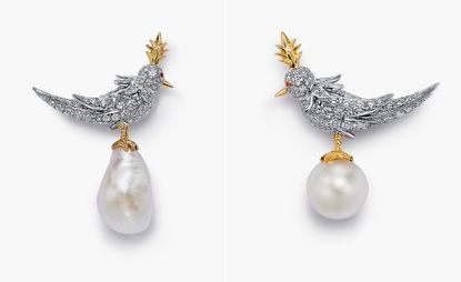 diamond bird on pearls