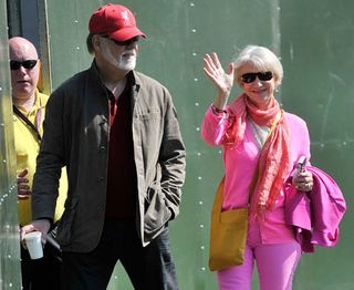 Helen Mirren wearing pink skinny jeans