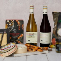 The Cheese &amp; Wine Sharing boxThe perfect date night box for any cheese or wine lover, or the ultimate night-in treat. The box has two bottles of wine (a Sauvignon Blanc and Malbec) not to mention camembert and a trio of cheese selections and many more savoury snacks.
