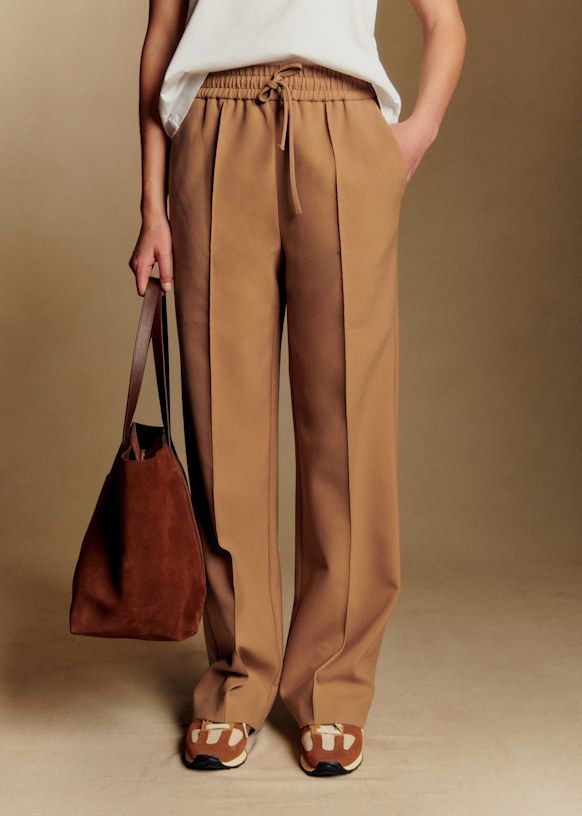 Bruce Trousers - Camel - Recycled Polyester - Sézane