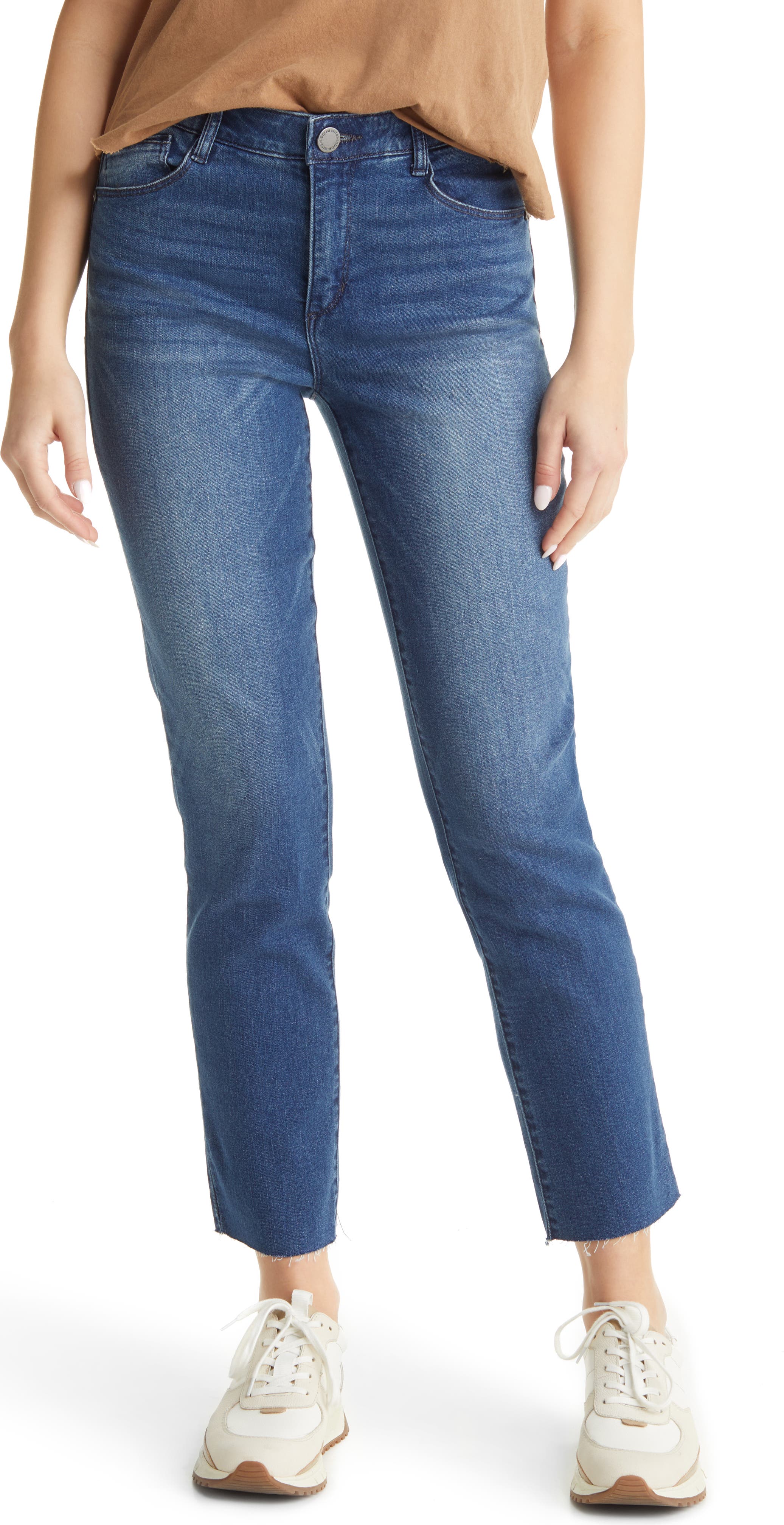 'Ab'Solution Slim Fit Raw Hem Straight Leg Jeans