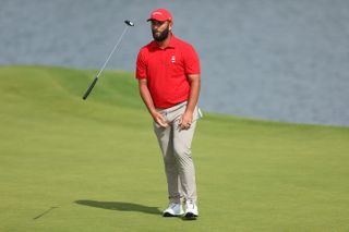 Rahm flips his putter at the Olympics