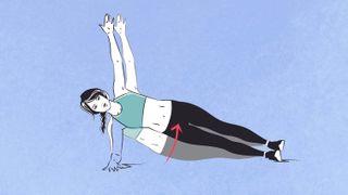 an illo of the side plank. hip lift