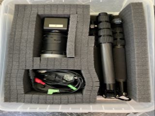 The Marshall CV368 camera kit in its box.