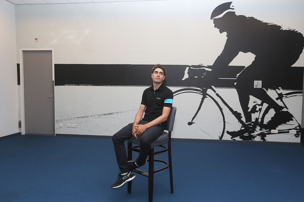 Mikel Landa (Team Sky) waits for the press conference.