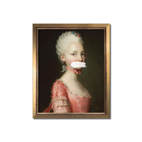 Altered Vintage Print Portrait of Lady Eclectic Maximal Wall Art | $28.99 at Etsy