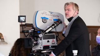 Christopher Nolan on set of Oppenheimer