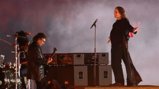 Iommi and Osbourne perform at the Birmingham 2022 Commonwealth Games Closing Ceremony at Alexander Stadium on August 08, 2022 on the Birmingham, England