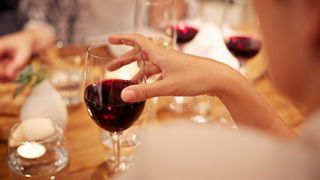 Glasses of wine being drunk slowly over dinner