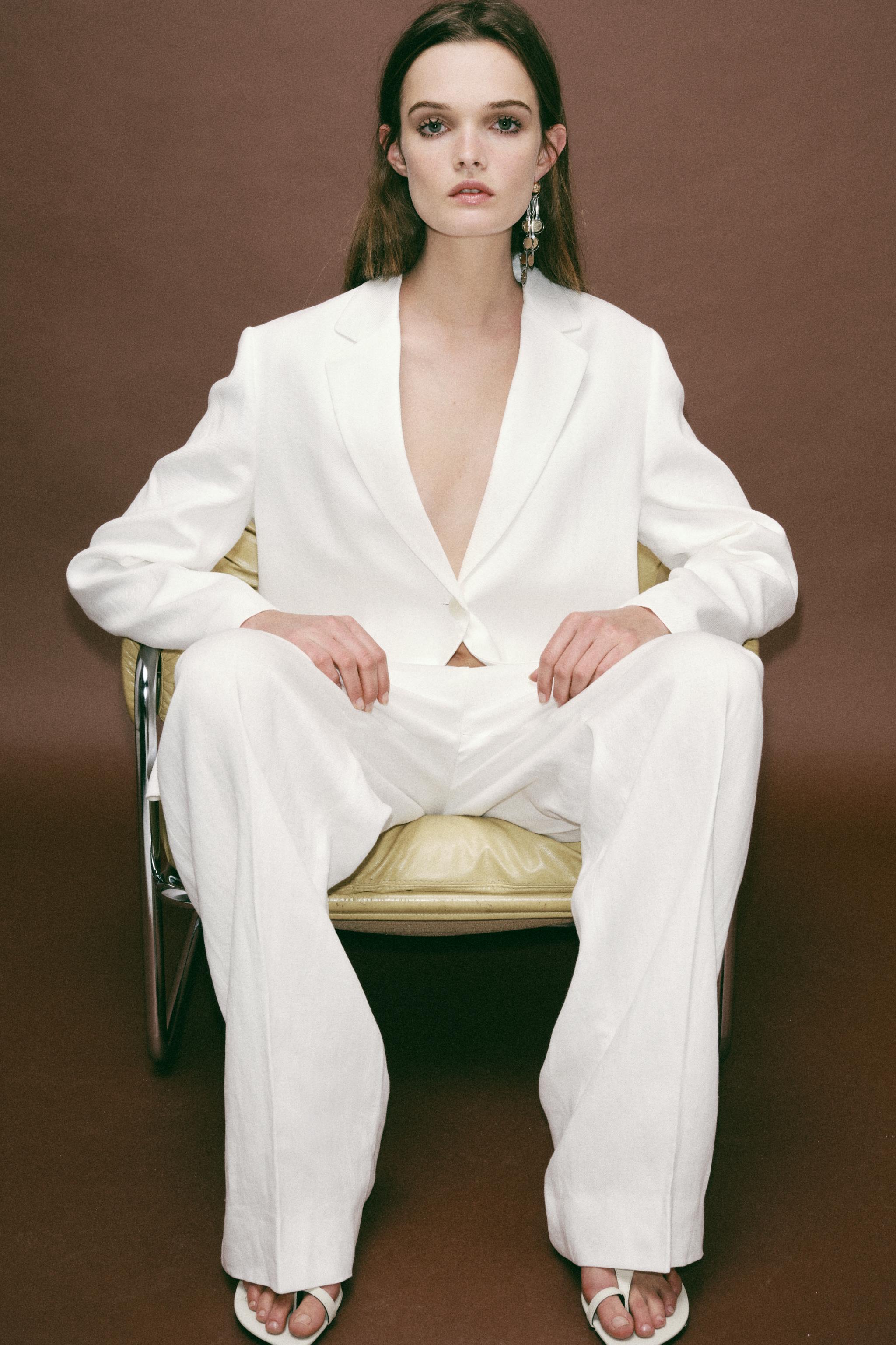 Linen Blend Trousers Zw Collection