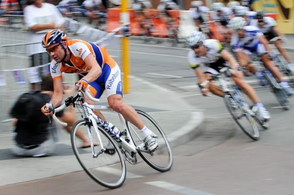 Graeme Brown (Rabobank) pushing hard through a corner