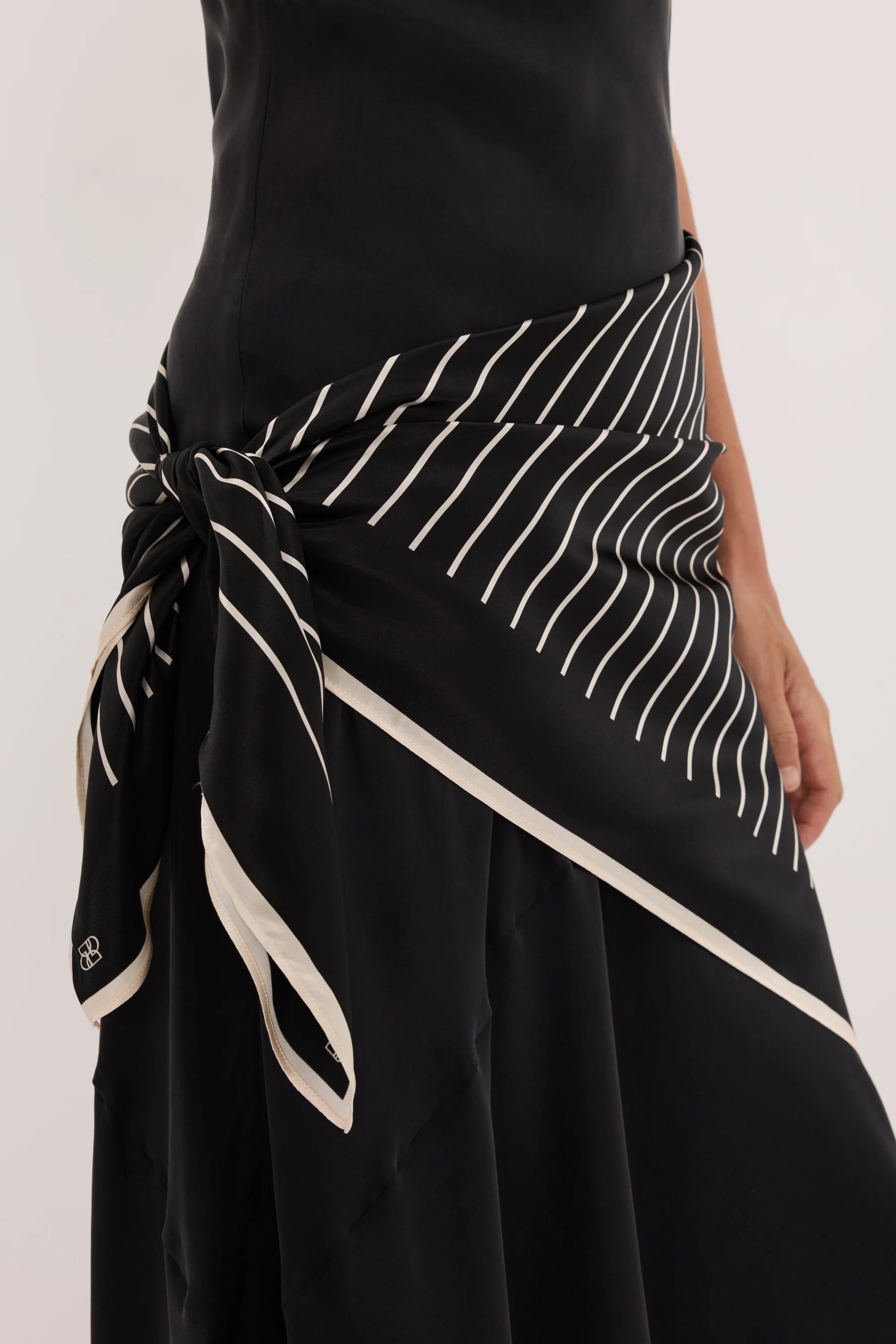 DISSH, Adrienne Black Silk Print Scarf