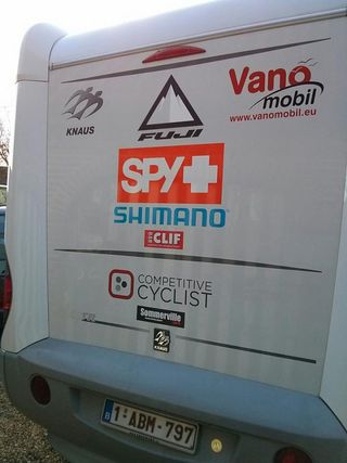 Getting into a 'cross race venue with a logo-covered van is easy. Without it? Not so much.