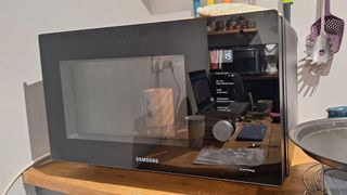 Food being cooked in the Samsung Combi Smart Microwave