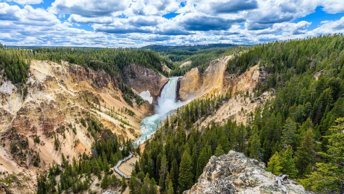 waterfall in yellowstone national park