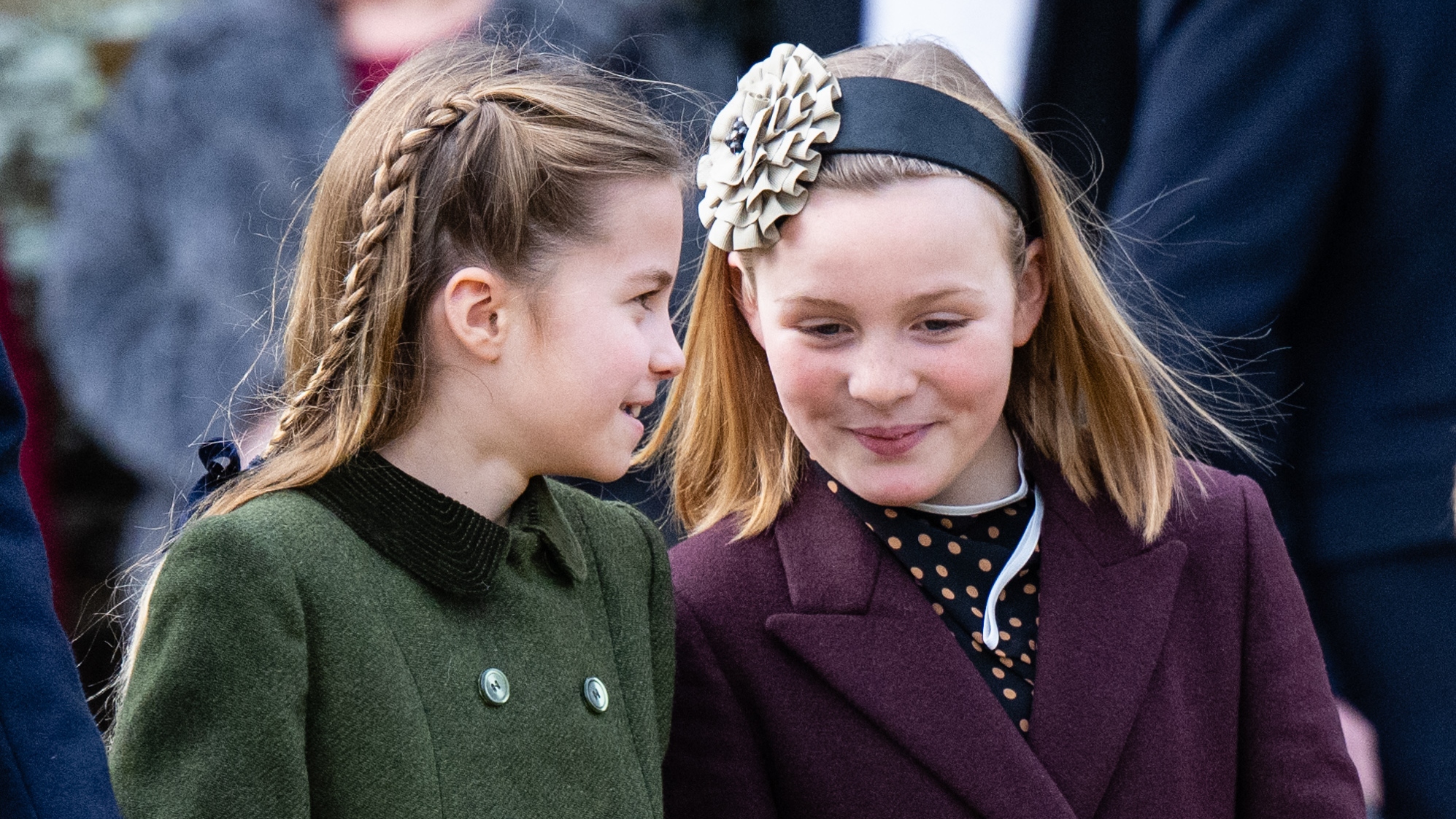 Princess Charlotte and Mia Tindall chat in Sandringham on December 25, 2023