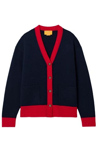 Color-Block Cashmere Cardigan