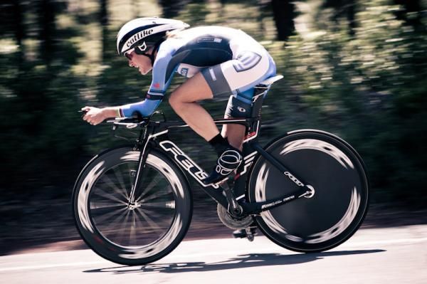 Kristin Armstrong (Peanut Butter &amp; Co) puts in her good ride for second place today.