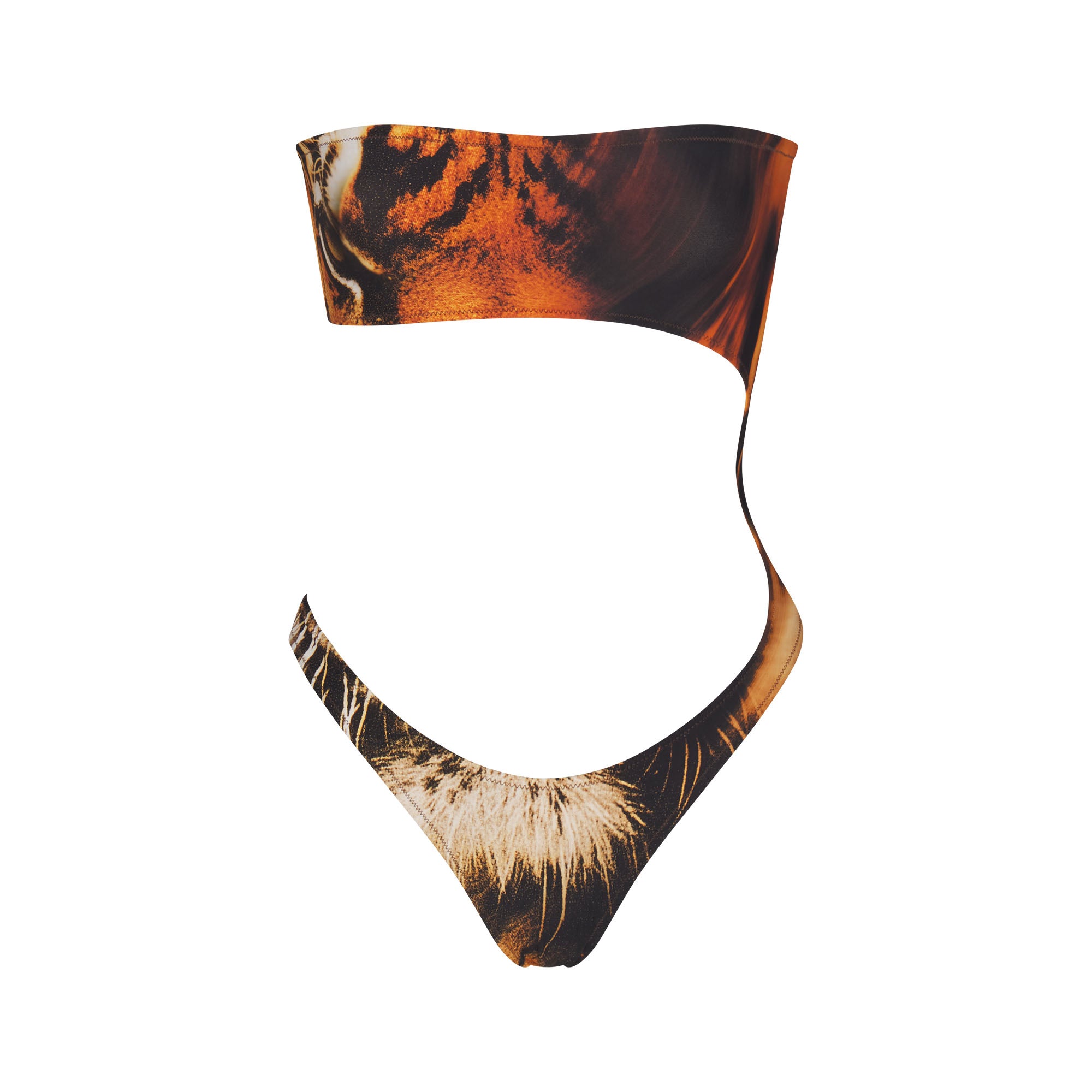 Roberto Cavalli X Skims Strapless Monokini | Tiger Face Print | Xxs