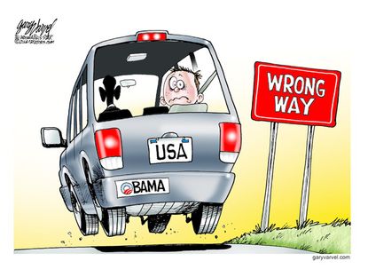 Obama cartoon polls economy politics