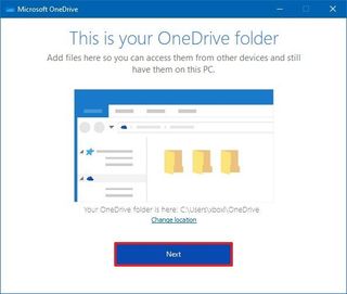 OneDrive sync location option