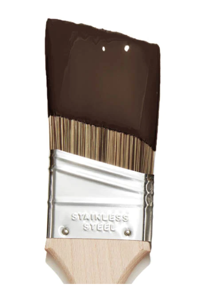Brown paint.