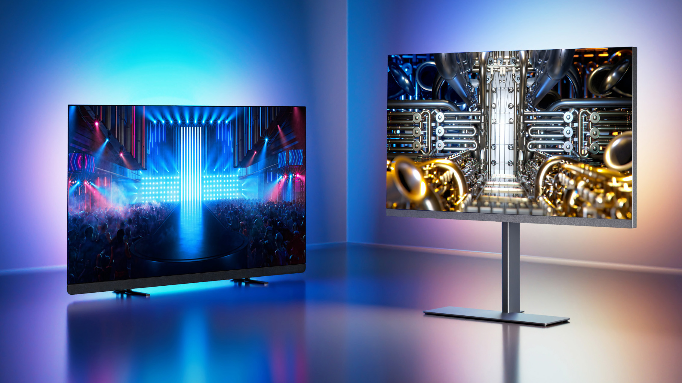 Philips OLED+959 with OLED+909 in a dark room