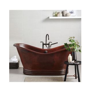 copper bath in rust color