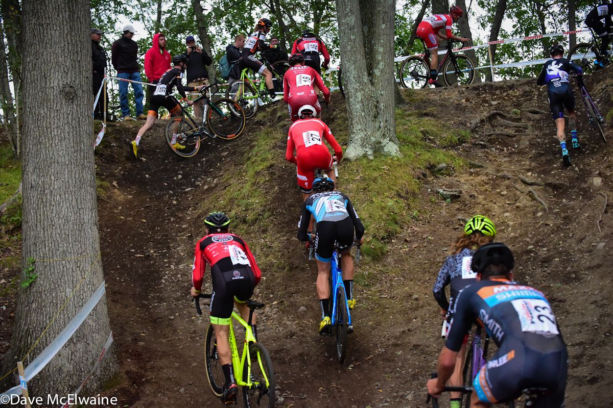 Riders including mountain Bikers Troy Wells (Cliff Bar) and Todd Wells (Specialized) tackle what appears to be the steepest part of the hill