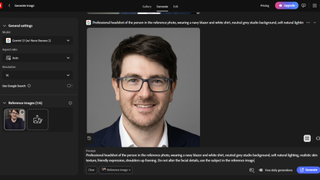 Using Adobe Firefly AI to generate professional headshots