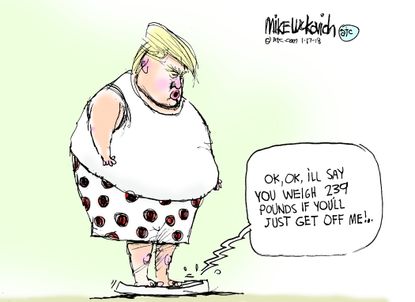 Political cartoon U.S. Trump health weight