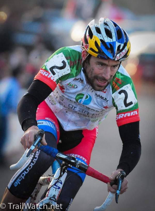 Tim Johnson (Cannondale/ Cyclocrossworld.com) with one lap to go.