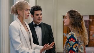 (L to R) Nicole Kidman, Zac Efron and Joey King in A Family Affair, a new movie coming to Netflix on Nov. 17, 2023