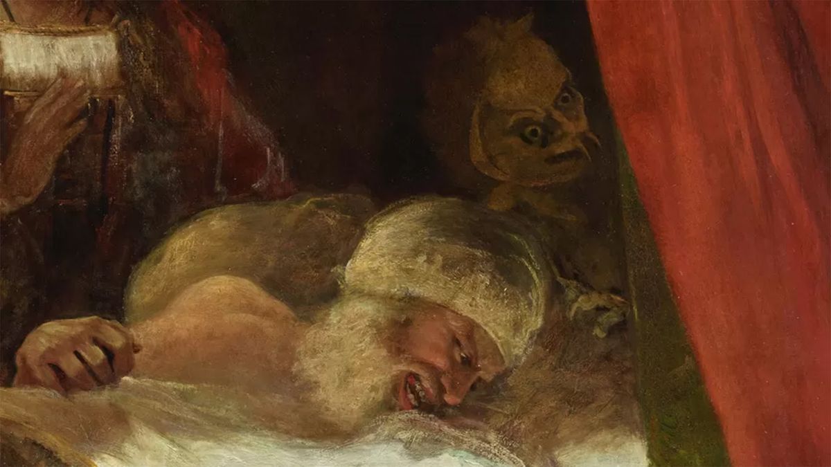 Closeup of the &#039;fiend&#039; in Joshua Reynolds&#039; painting