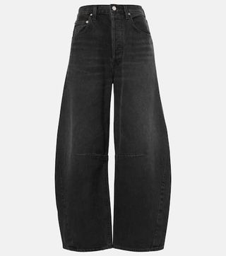 Horseshoe Mid-Rise Barrel-Leg Jeans