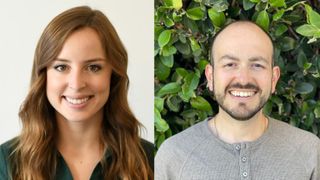 Smiling headshots of Kate Sims and Joe Marchitto.