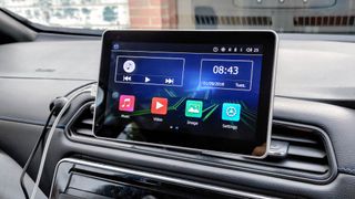 Intellidash+ showing Android Auto on a car dashboard