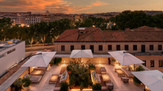 Rooftop terrace at the Bulgari Roma Hotel
