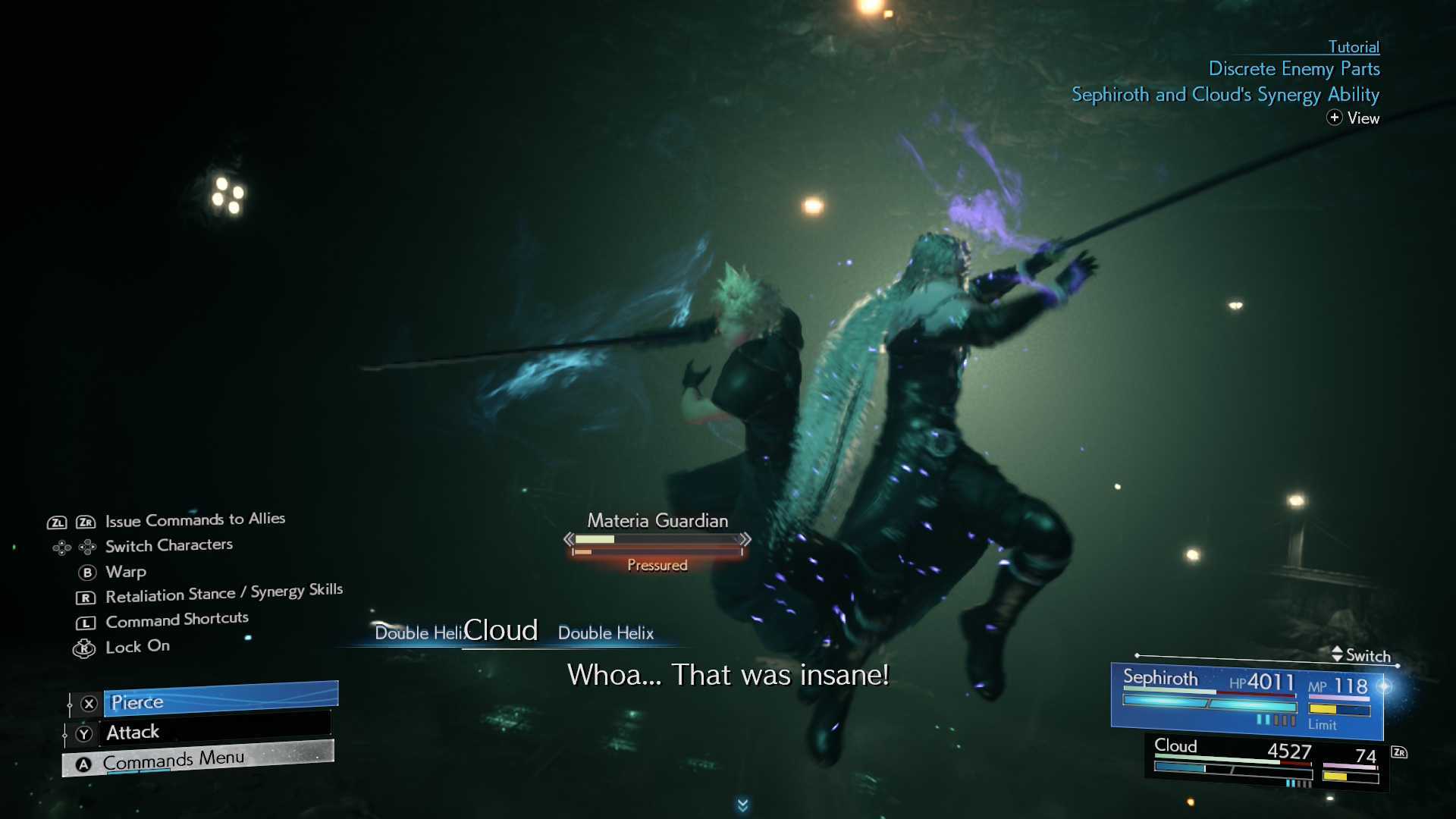 Cloud and Sephiroth preparing an ultimate attack