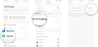 Tap Cellular, tap Wi-Fi Calling, tap the switches