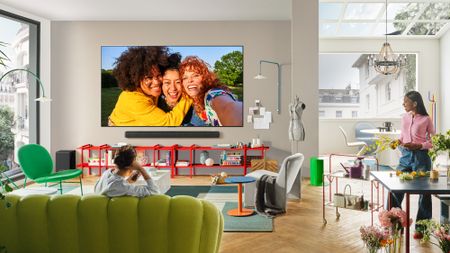 LG C5 OLED on wall in living room