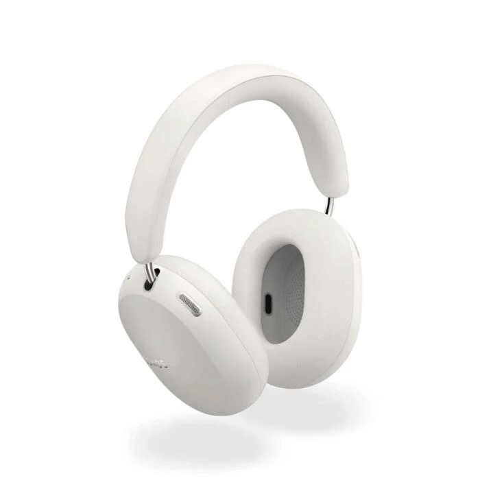 A white pair of Sonos Ace Ultra headphones on a white background.