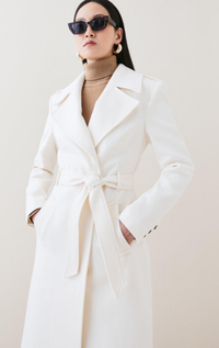 Italian Luxe Finish Wool Cashmere Blend Strong Shoulder Coat, Karen Millen | $442.00