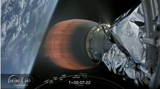 The view of Earth from the Falcon 9 upper stage during SpaceX's Starlink-3 mission.
