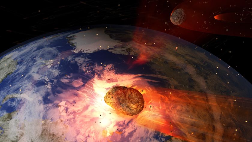 artist impression of an asteroid falling towards earth 