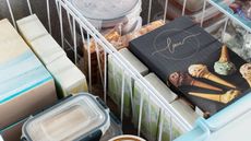 an organized chest freezer