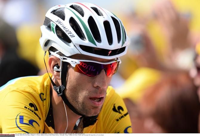 Vincenzo Nibali (Astana) stays in yellow after the stage 14 finish in Risoul