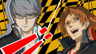 Persona 4 Golden all-out attack screenshot featuring Yu and Yosuke.