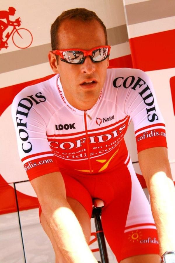 A Cofidis rider warms up