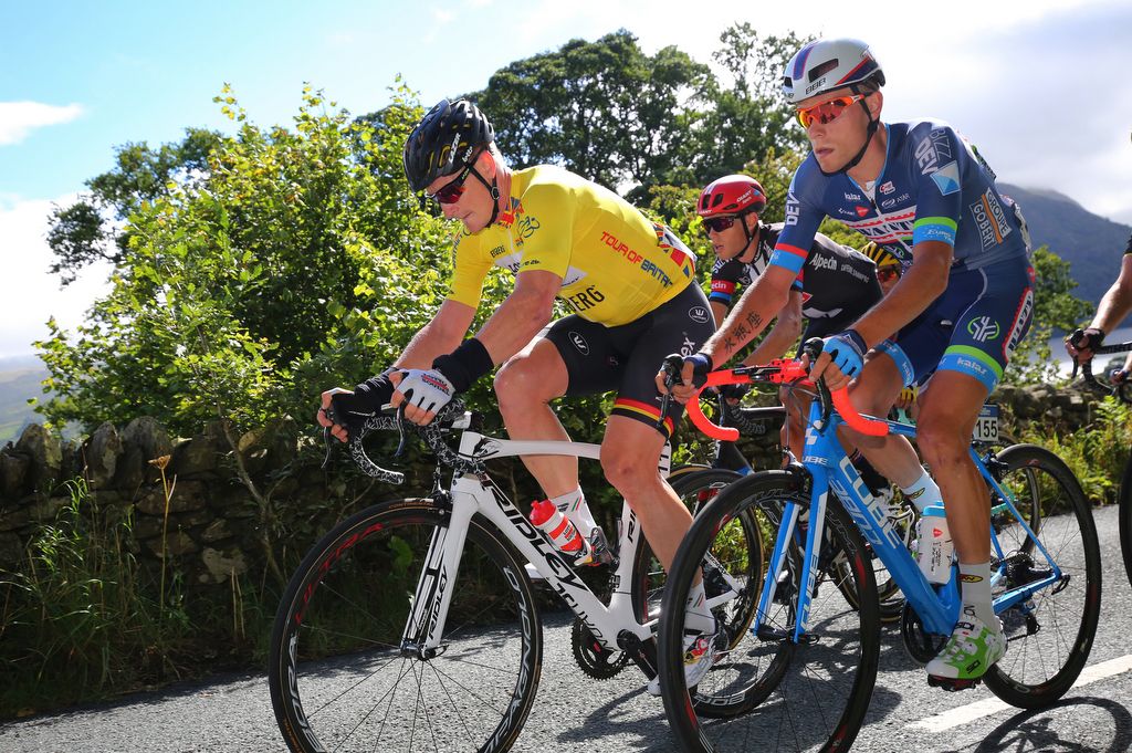 Race leader Andre Greipel (Lotto Soudal) spent the day working for Tony Gallopin
